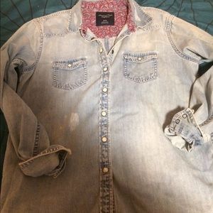 American Eagle Jean Shirt Button Down